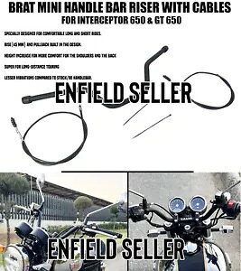 uBRAT ~jnho[CU[ P[utv CGtB[hC^[Zv^[&GT650p "BRAT MINI HANDLE BAR RISER WITH CABLES" For Royal Enfield Interceptor & GT 650