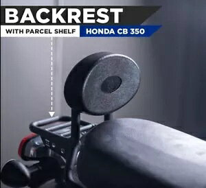 up[ZVFttobNXgAubNvz_ CB350 ɓK "BACKREST WITH PARCEL SHELF, BLACK "FIT FOR HONDA CB350