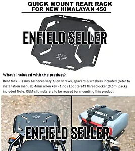 �N�C�b�N�}�E���g���A���b�N ���C�����G���t�B�[���h New Himalayan 450 �ɓK�� - ���B�z�� QUICK MOUNT REAR RACK Fit For Royal Enfield New Himalayan 450 - Express Shipping �y���s�A���i�z
