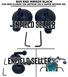 o[Gh~[ ubN R.E NEW CLASSIC 350AMETEOR 350 & SUPER METEOR 650ɓK BAR END MIRROR BLACK FIT FOR R.E NEW CLASSIC 350, METEOR 350 & SUPER METEOR 650