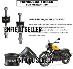 �u�n���h���o�[ ���C�U�[�v�u���b�N ���C���� �G���t�B�[���h ���e�I�[�� 350 �ɓK�� - ���B�����B "HANDLEBAR RISER" Black Fit For Royal Enfield Meteor 350 - Express Shipping.