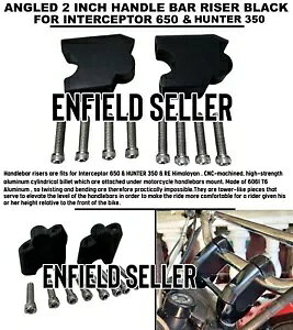 R.E �C���^�[�Z�v�^�[ 650 & �n���^�[ 350 �p�A���O�� 2 �C���` �n���h�� �o�[ ���C�U�[ �u���b�N ANGLED 2 INCH HANDLE BAR RISER BLACK FOR R.E INTERCEPTOR 650 & HUNTER 350 �y���s�A���i�z