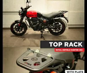 �u�v���[�g MS �t���g�b�v���b�N�A�u���b�N�v���C���� �t�B�[���h �n���^�[ 350 �ɓK�� TOP RACK WITH PLATE MS, BLACK FIT FOR ROYAL ENFIELD HUNTER 350 �y���s�A���i�z