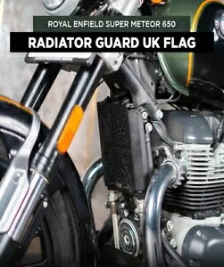 pWG[^[K[h ubN C GtB[h X[p[ eI 650 ɓK UK FLAG RADIATOR GUARD BLACK FIT FOR ROYAL ENFIELD SUPER METEOR 650
