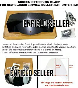 C tB[h NEW NVbN/j[ obg 350 & n^[ 350 pXN[ GNXeV ubN SCREEN EXTENSION BLACK FOR ROYAL ENFIELD NEW CLASSIC/NEW BULLET 350 & HUNTER 350