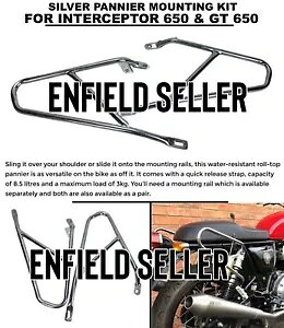 upjA}EgLbg Vo[v C tB[h C^[Zv^[ 650 & GT 650 ɓK "PANNIER MOUNTING KIT, SILVER" FIT FOR ROYAL ENFIELD INTERCEPTER 650 & GT 650