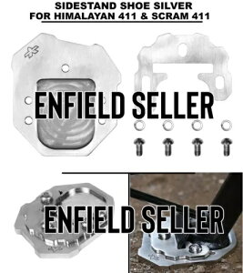 TChX^h V[YAVo[ C GtB[h q} 411 уXN 411 ɓK SIDESTAND SHOE, SILVER FIT FOR Royal Enfield HIMALAYAN 411 & SCRAM 411