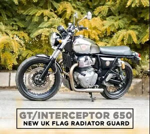 pWG[^[K[h ubN C tB[h C^[Zv^[ & GT 650 ɓK UK FLAG RADIATOR GUARD BLACK FIT FOR ROYAL ENFIELD INTERCEPTOR & GT 650
