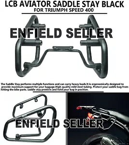 uLCB ArG[^[ ThXe[ ubNv gCAt Xs[h 400 ɓK "LCB AVIATOR SADDLE STAY, BLACK" FIT FOR TRIUMPH SPEED 400