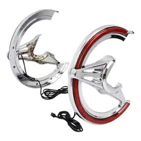 クローム ブレーキ ローター カバー LED ライト付き ホンダ ゴールドウィング GL1800 2018-2024用 Chrome Brake Rotor Covers W/ LED Light Fit For Honda Goldwing GL1800 2018-2024