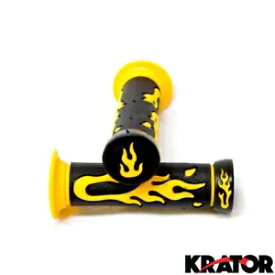 ATV / PWC イエロー フレーム ハンド グリップ 7/8インチ ハンドルバー ヤマハ ブラスター用 ATV / PWC Yellow Flame Hand Grips 7/8" Handlebar for Yamaha Blaster