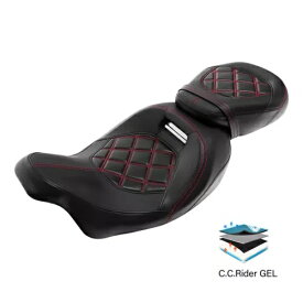 Gel Driver & Passenger Seat Fit For Harley Touring Electra Glide 09-23 Black+Red Gel Driver & Passenger Seat Fit For Harley Touring Electra Glide 09-23 Black+Red