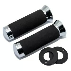 �n���h���o�[ �n���h�� �y�A V �p�[�c �t�H�[��/�N���[���A22 mm�A���j�o�[�T���A�I�[�g�o�C�p 2 ��- Handlebar handle pair of V parts foam / chrome, 22 mm, universal, 2 pieces for motorcycle- �y���s�A���i�z