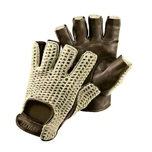 pCbg-1 n[ttBK[hCrOO[u-XL-uE- Pilot-1, Half Finger Driving Gloves - XL - Brown-