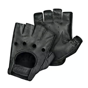 pCbg2 n[ttBK[hCrOO[u-L-ubN- Pilot-2, Half Finger Driving Gloves - L - Black-