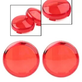 ペアレッドターンシグナルレンズライトカバーガードハーレーツーリングソフテイルダイナ用 Pair Red Turn Signal Lens Light Cover Guard Fit For Harley Touring Softail Dyna