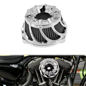 XsN[JbgGAN[i[Ce[NtB^[n[[_Ci 00-17 \teC 2000 ɓK Spin Chrome Cut Air Cleaner Intake Filter Fit For Harley Dyna 00-17 Softail 2000