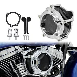 N[ NeB GA N[i[ O[ Ce[N tB^[ n[[ _Ci 00-17 \teCɓK Chrome Clarity Air Cleaner Gray Intake Filter Fit For Harley Dyna 00-17 Softail