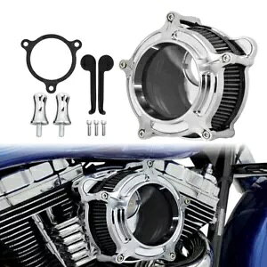 N[ NeB GA N[i[ O[ Ce[N tB^[ n[[ c[O gCN 2008 ɓK Chrome Clarity Air Cleaner Gray Intake Filter Fit For Harley Touring Trike 2008