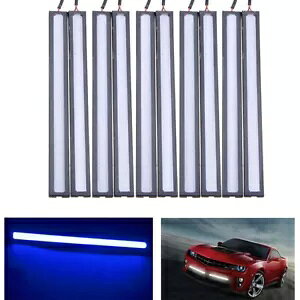 10 u[ 12V LED Xgbv DRL fC^CjOCgtHO COB ԃv^] 10Pcs Blue 12V LED Strip DRL Daytime Running Lights Fog COB Car Lamp Day Driving