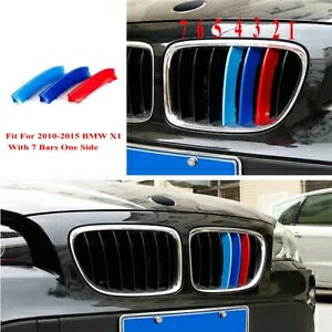 3 s[X/Zbg 7 o[tOCT[gNbvgJo[ 2010-2015 BMW X1 E84 3Pcs/Set 7 Bar Kidney Grill Insert Clip Trims Cover For 2010-2015 BMW X1 E84