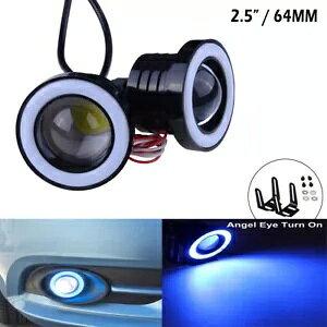 2.5C` 64MM COB ACXu[ tHOCg vWFN^[ J[v n[ GWFAC LED jo[T 2.5" 64MM COB Ice Blue Fog Light Projector Car Lamp Halo Angel Eye LED Universal