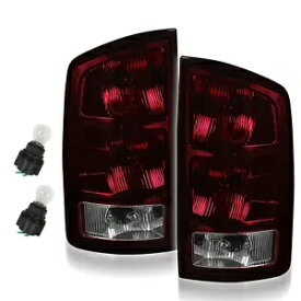 ペアレッドスモークテールライト 電球付き 2002-2006 ダッジラム 1500 03-06 2500 3500用 Pair Red Smoked Tail Lights w/Bulbs For 2002-2006 Dodge Ram 1500 03-06 2500 3500