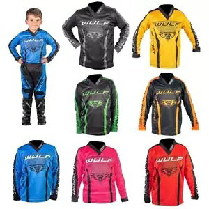 Wulfsport Ju jA gNX W[W LbY gNX MX Nbh Vc [X gbv Wulfsport Cub Linear Motocross Jersey Kids Motorcross MX Quad Shirt Youth Top