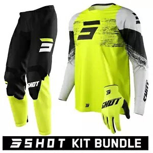 Shot Raw Burst 23 t gNX Lbg gNX [X W[W pc O[u CG[ Shot Raw Burst 23 Full Motocross Kit Motorcross Race Jersey Pants Gloves Yellow
