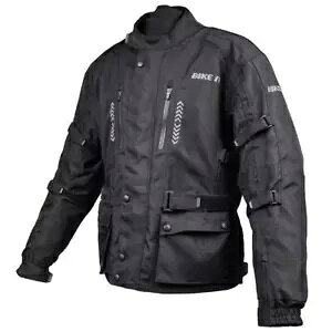 BikeIt gv ubN Adevnture I[goC WPbg Y c[O oCN WPbg BikeIt Triple Black Adevnture Motorcycle Jacket Mens Touring Motorbike Jackets