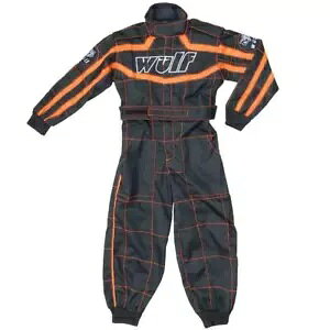 Wulfsport Ju [X X[c v[ ubN/IW LbY J[g X[c ATV [X [VO Wulfsport Cub Race Suit Plain Black/Orange Kids Karting Suits ATV Youth Racing