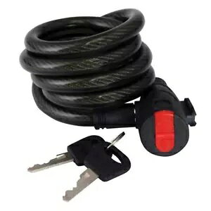 }X RC I[goC P[u bN 12mm x 1.8m ] oCN bN ubN Mammoth Coil Motorcycle Cable Lock 12mm x 1.8m Bicycle Bike Locks Black
