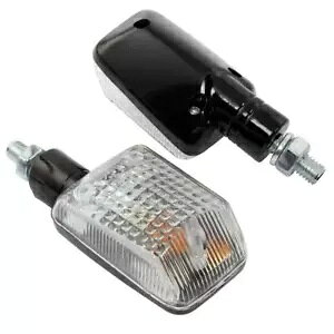 BikeIt �I�[�g�o�C �~�j �C���W�P�[�^�[ �u���b�N �V���[�g ���������Y �����p �N���A BikeIt Motorcycle Mini Indicators Black Short Transparent Lens Replacement Clear �y���s�A���i�z