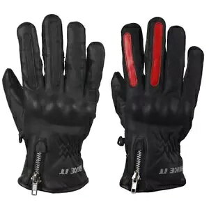 BikeIt AMP U[ I[goC O[u Y g X^C oCN oCJ[ O[u BikeIt AMP Leather Motorcycle Gloves Mens Retro Style Motorbike Biker Glove