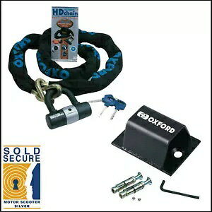 IbNXtH[h 2M HD I[goC oCN `F[ bN ZLA + OEh AJ[ bN |Cg Oxford 2M HD Motorcycle Motorbike Chain Lock Secure + Ground Anchor Lock Point