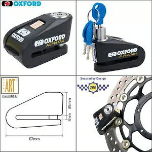 IbNXtH[h At@ XA14 A[ fBXN bN oCN I[goC ZLeB ubN Oxford Alpha XA14 Alarm Disc Lock Motorbike Motorcycle Security Black