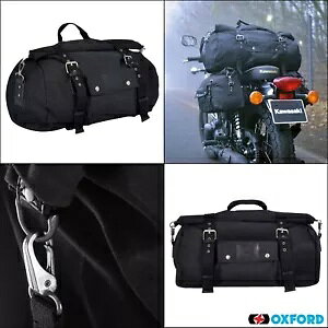 IbNXtH[h we[W bNXh Rbg I[goC oCN [ obO 30 bg ubN Oxford Heritage Waxed Cotton Motorcycle Motorbike Roll Bag 30 Litre Black