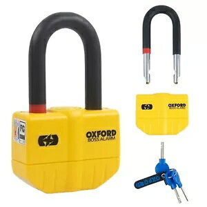 IbNXtH[h {X I[goC fBXN bN 싞 A[ Tb`F 14mm CG[ Oxford Boss Motorcycle Disc Lock Padlock Alarm Thatcham Approved 14mm Yellow