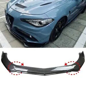 At@I WAptgop[bvX|C[Xvb^[LbgJ[{t@Co[č For Alfa Romeo Giulia Front Bumper Lip Spoiler Splitter Chin Kit Carbon Fiber US