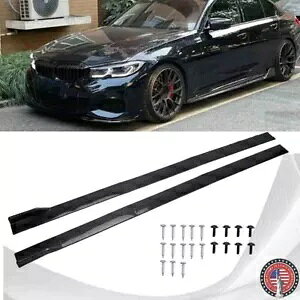 BMW 3 �V���[�Y F10 F30 F32 F80 86.6 "�T�C�h�X�J�[�g���b�J�[�p�l�����b�v�X�v���b�^�[�Z�b�g For BMW 3 Series F10 F30 F32 F80 86.6" Side Skirts Rocker Panel Lip Splitter Set