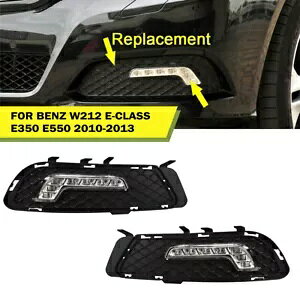 tgop[ DRL LED tHOvOLbg xc W212 E NX E350 E550 2010-13 Front Bumper DRL LED Fog Lamp Grille Kit For Benz W212 E-Class E350 E550 2010-13