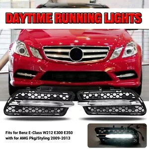  + E LED fC^CjOCgtHOvxc W212 E350 AMG 2009-2013 Left+Right LED Daytime Running Light Fog Lamp For Benz W212 E350 AMG 2009-2013