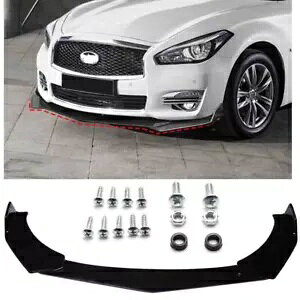 �C���t�B�j�e�B Q50 2014-2023 ����̂��鍕�t�����g�o���p�[�����b�v�X�|�C���[�X�v���b�^�[ For Infiniti Q50 2014-2023 Glossy Black Front Bumper Lower Lip Spoiler Splitter �y���s�A���i�z