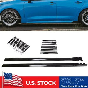 g^J[ SE 78.7 "2 [gTChXJ[gGNXeVbvECObĝ鍕{fB For Toyota Corolla SE 78.7"2m Side Skirt Extension Lip Winglet Glossy Black Body