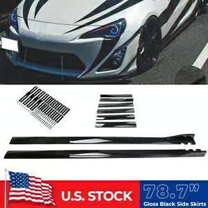 TCI FR-S tC 78.7 "2m TChXJ[gGNXeVXvb^[X|C[bv̂鍕 For Scion FR-S tC 78.7"2m Side Skirt Extension Splitter Spoiler Lip Glossy Black