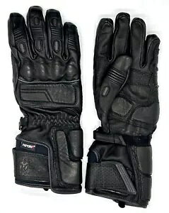 Firstgear �q�}���� �u���b�N ���U�[ �����O �I�[�g�o�C �O���[�u �����Y �T�C�Y S�AM�AXL�A2X Firstgear Himalayan Black Leather Long Motorcycle Glove Men's Sizes S, M, XL, 2X �y���s�A���i�z