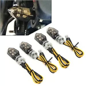 4X �I�[�g�o�C 12V LED �~�j�^�[���V�O�i���E�C���J�[���C�g�C���W�P�[�^�[�A���o�[�����v 4X Motorcycle 12V LED Mini Turn Signals Blinker Light Indicator Amber Lamp �y���s�A���i�z