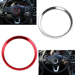 ZfXxc C E CLA GLA GLC ԗpXeAOzC[Z^[OS[fBO- Steering wheel center decor ring logo molding for Mercedes Benz C E CLA GLA GLC car-