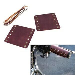 U[nhJo[ gbvveNV n[[JtF[T[p Cbh- Leather Handle Covers Retro Wrap Protection for Harley Cafe Racer Wine Red-
