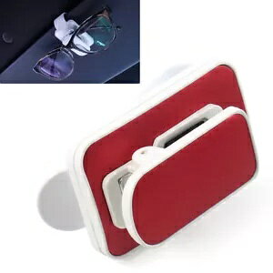 ToCU[ Nbv z_[ VዾATOXAKl J[hp zCg + bh- Sun Visor Clip Holder for Reading Glasses, Sunglasses, Glasses Cards White + Red-